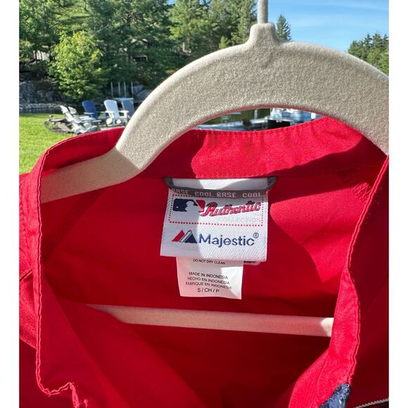 Majestic CARDINALS MLB Small youth authentic 1/4 zip pull over Red light coat - Picture 5 of 6